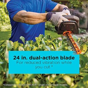 BLACK+DECKER 40V MAX* Cordless Hedge Trimmer with POWERCOMMAND Powercut, 24-Inch (LHT341FF)