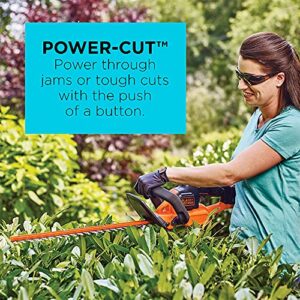 BLACK+DECKER 40V MAX* Cordless Hedge Trimmer with POWERCOMMAND Powercut, 24-Inch (LHT341FF)