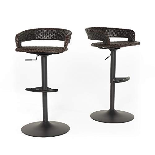 RST Brands Portofino Outdoor Bar Stool Patio Furniture Set, Espresso (IP-PEBS2-PORIII)