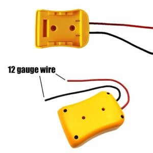 SKCMOX Power Wheels Battery Adapter Fit for DeWalt 20V Battery Connector with 12awg Wires 2Packs