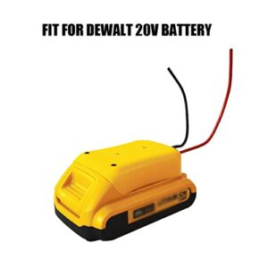 SKCMOX Power Wheels Battery Adapter Fit for DeWalt 20V Battery Connector with 12awg Wires 2Packs