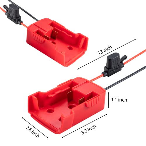 Anztek 2 Pack Power Wheels Adaptor for Milwaukee M18 18v Dock Power Connector 12 Gauge Robotics