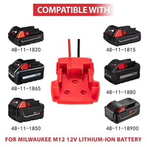 Anztek 2 Pack Power Wheels Adaptor for Milwaukee M18 18v Dock Power Connector 12 Gauge Robotics