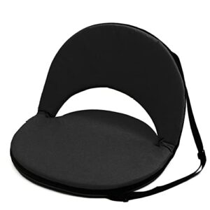 trademark innovations portable multiuse adjustable recliner stadium seat, black