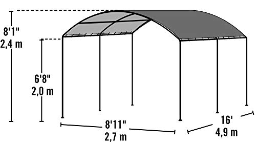 ShelterLogic Outdoor 9' x 16' Monarc Gazebo Canopy with Waterproof and Sun Protection Shade Cover