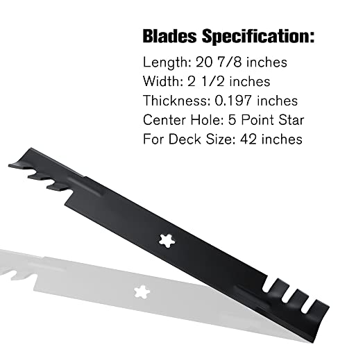 Grasscool 42 inch Mower Mulching Blades for Craftsman LT1000 YT3000 LT2000 T1200 42'' Deck Lawnmower Replace for Poulan 138971 532138971 138498