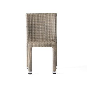 Christopher Knight Home Dover Outdoor Wicker Armless Stacking Chairs with Aluminum Frame, 2-Pcs Set, Chateau Grey