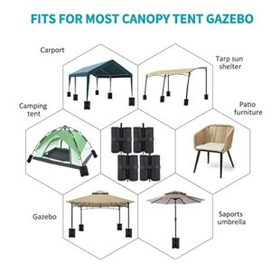 Canopy Weight Bags 120 LB for Pop up Canopy Tent, Leg Weights Sand Bags for Instant Outdoor Sun Shelter Canopy, 4-Pack (Sand Not Included)