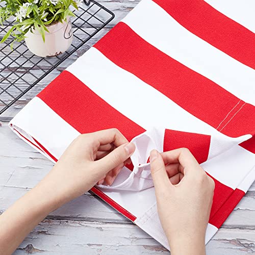 AHANDMAKER Beach Sling Chair Replacement Canvas, Red and White Stripes Casual Simple Sling Chair Replacement Fabric for Home Beach Chair Sling Chair (44.69x17.13inch)