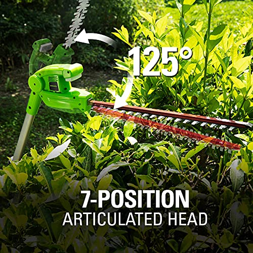 Greenworks 40V 20" Cordless Pole Hedge Trimmer, 2.0Ah Battery and Charger Included