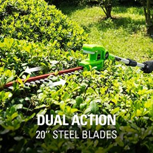 Greenworks 40V 20" Cordless Pole Hedge Trimmer, 2.0Ah Battery and Charger Included