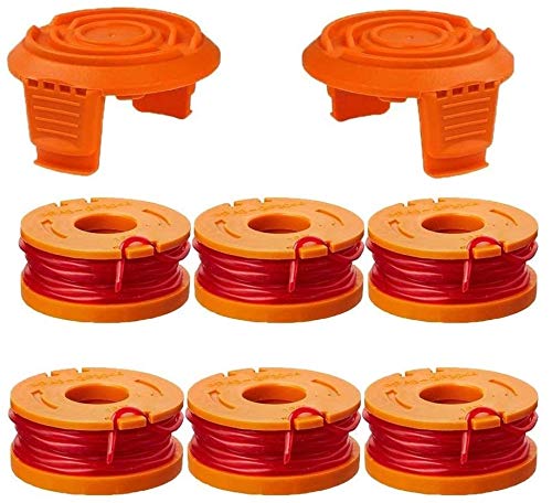 WA0010 Replacement Trimmer Line for Select Electric String Trimmers,Trimmer Spool Line for Worx,0.065 Edger Spool for Worx Trimmer Spools Weed Eater String,Weed Wacker Spool Parts 6Pcs