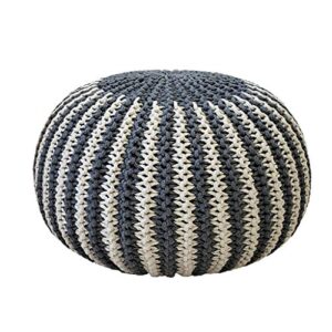 xjjzs lovely home decorative patio seating hand knitted style cotton woven removable footstool ottomans round floor pouf stool (size : 50)