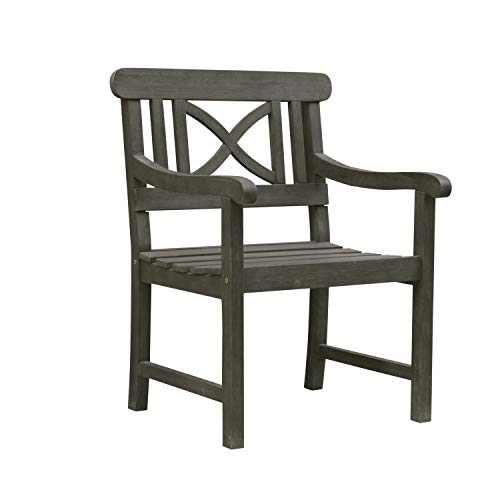 Vifah V1298 Renaissance Outdoor Hand-Scraped Hardwood Armchair