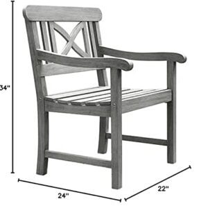 Vifah V1298 Renaissance Outdoor Hand-Scraped Hardwood Armchair