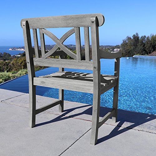 Vifah V1298 Renaissance Outdoor Hand-Scraped Hardwood Armchair