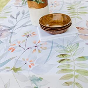 Benson Mills Indoor-Outdoor Spillproof Fabric Tablecloth for Spring/Summer/Party/Picnic (60" x 84" Rectangular, Botanica)