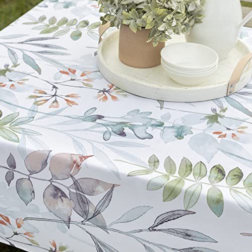 Benson Mills Indoor-Outdoor Spillproof Fabric Tablecloth for Spring/Summer/Party/Picnic (60" x 84" Rectangular, Botanica)
