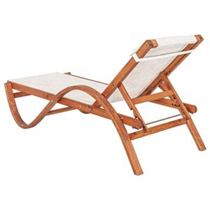 Leisure Season RCL1127 Reclining Sling Chaise Lounge - Brown - 1 Piece - Outdoor Seating and Patio Furniture with Adjustable Back and Ergonomic Arm Rest - Lawn, Poolside and Beach Chair for Sunbathing