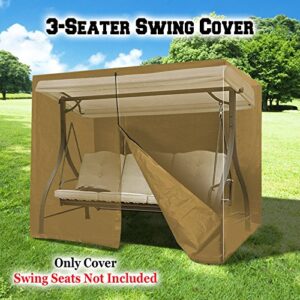 BenefitUSA Outdoor Furniture Porch Set 3 Seater Size Swing Cover Protective Protector, Tan