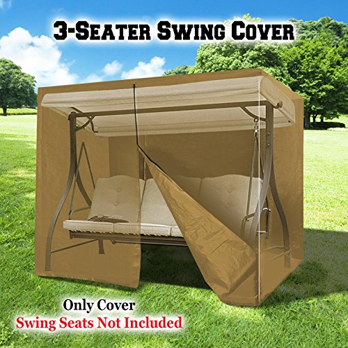 BenefitUSA Outdoor Furniture Porch Set 3 Seater Size Swing Cover Protective Protector, Tan