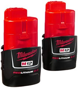 milwaukee (2-pack) 48-11-2420 m12 redlithium 2.0 compact battery packs