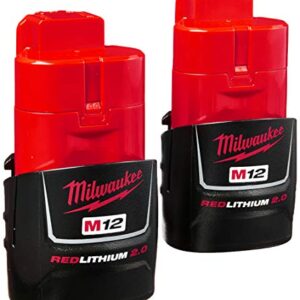 Milwaukee (2-Pack) 48-11-2420 M12 REDLITHIUM 2.0 Compact Battery Packs