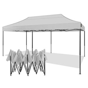 american phoenix 10×20 canopy tent pop up portable instant commercial heavy duty outdoor market shelter (10’x20′ (black frame), white)