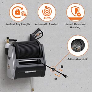 Giraffe Tools Grandfalls Pressure Washer, Wall Mounted Pressure Washer Electric, Power Washer Wall Mount with Reel, Pressure Washer Reel for Outdoor Cleaning