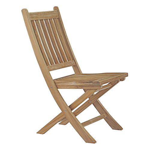 Modway EEI-2702-NAT Marina Premium Grade A Teak Wood Outdoor Patio Folding Chair, Natural