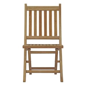 Modway EEI-2702-NAT Marina Premium Grade A Teak Wood Outdoor Patio Folding Chair, Natural