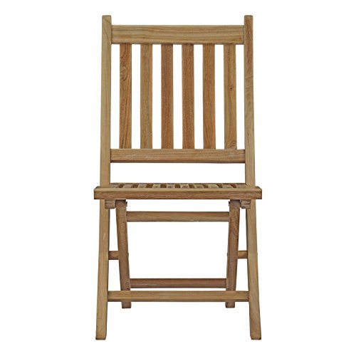 Modway EEI-2702-NAT Marina Premium Grade A Teak Wood Outdoor Patio Folding Chair, Natural