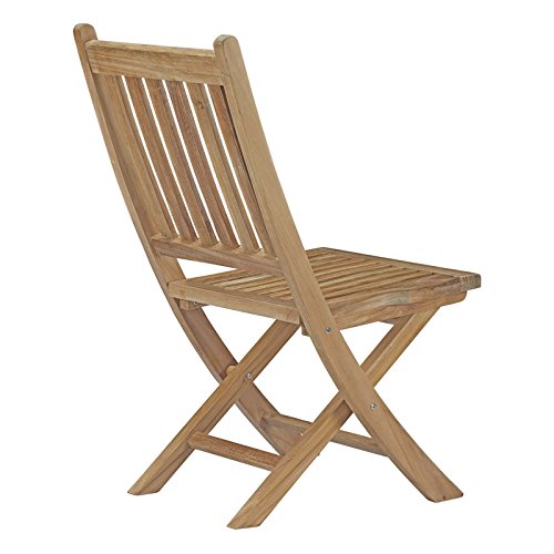 Modway EEI-2702-NAT Marina Premium Grade A Teak Wood Outdoor Patio Folding Chair, Natural