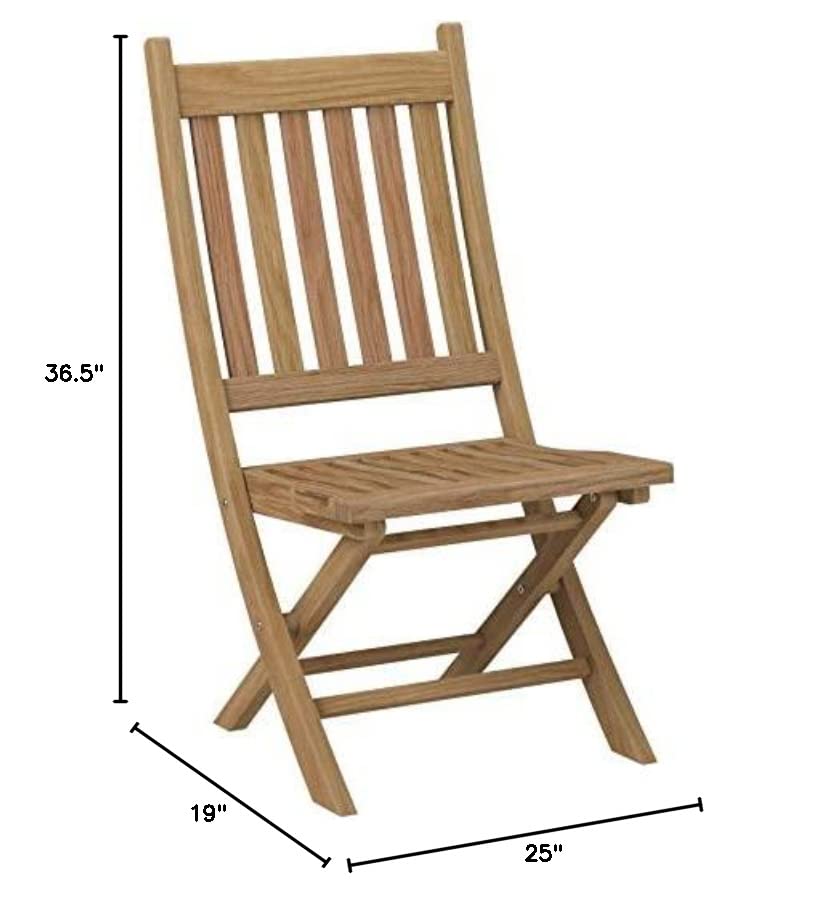 Modway EEI-2702-NAT Marina Premium Grade A Teak Wood Outdoor Patio Folding Chair, Natural