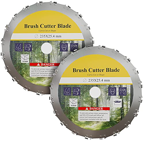 Brush Cutter Blades 9" x 20 Tooth，2 Pcs Chainsaw Weed Eater Saw Blades with 2 Round Files and 4 Washers for Brush Cutters, String Trimmers and Weed Wacker