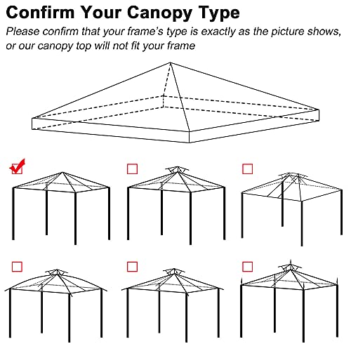 Yescom 10'x10' Gazebo Top Replacement for 1 Tier Outdoor Canopy Cover Patio Garden Yard Dark Green Y0041007