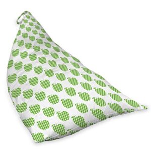 Lunarable Green Lounger Chair Bag, Gingham Checkered Fresh Raw Print Plain Background, High Capacity Storage with Handle Container, Lounger Size, Lime Green Green