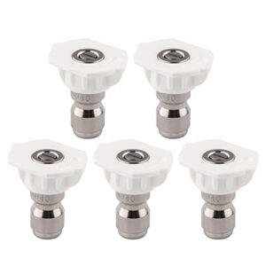 clean strike professional spray nozzles, white 40-degree spray tips with 1/4 inch quick connect fitting, 4.0 orifice and pressure washer rated 6200 psi, 5-pack