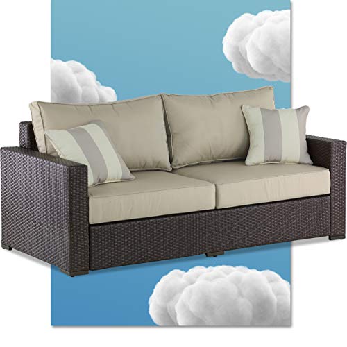 Serta Laguna Resin Outdoor Patio Furniture Collection, Sofa, Brown Wicker