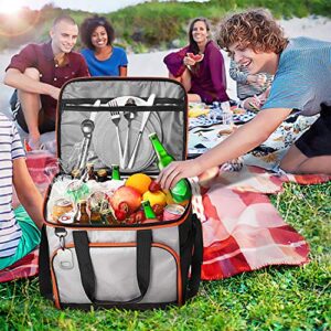 45-Can Insulated Cooler Bag Leakproof Soft Sided Cooler Bag Collapsible Portable Cooler for Lunch Picnic Camping Hiking Beach BBQ Party