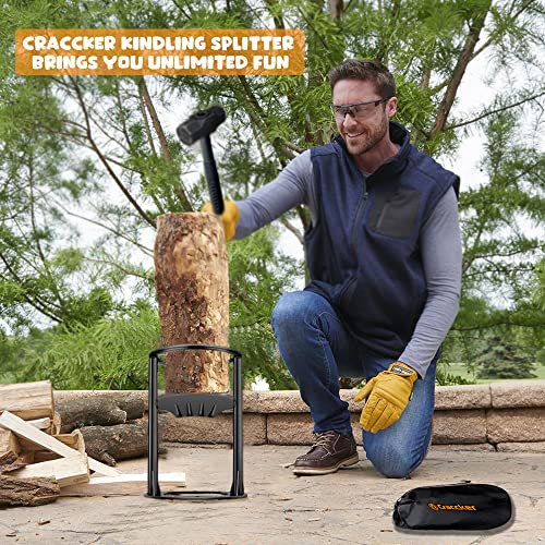 CRACCKER Log Splitter Kindling Wood Splitter, Kindling Firewood Splitter, Manual Log Splitter Wedge Kindling Splitter Cracker for Wood, Heavy Duty Firewood Cutter