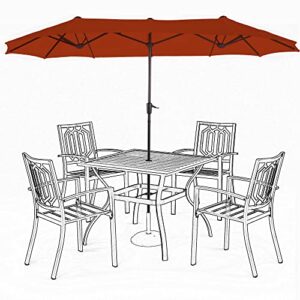 hera’s palace 13ft rectangle patio umbrellas, large outdoor umbrella with crank, powerful uv protective, table umbrella outdoor patio for backyard, pool, garden, deck