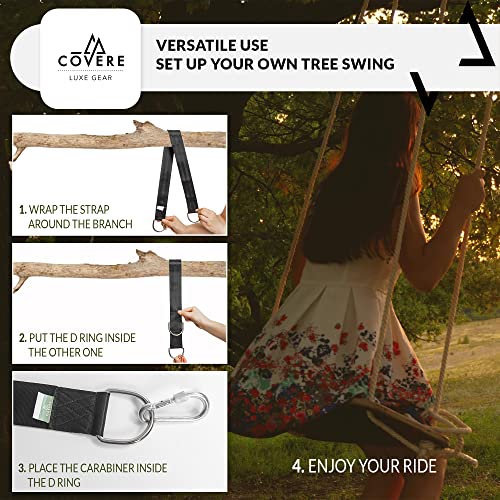COVERE LUXE GEAR Hammock Strap - 10 ft Long Camping Hammock - Heavy Duty - Very Thick- Crucial for Camping, Hiking, Backpacking - Incl. Carry Bag and Carabiner Hook
