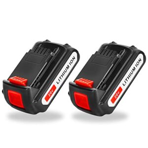 lipop 2packs 3.5ah replacement battery for black and decker 20v lithium battery lbxr20 batteries compatible with black decker 20v battery lb20 lbx20 lst220 lbxr2020-ope lb2x4020 cordless power tools