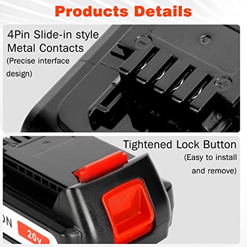 Lipop 2Packs 3.5Ah Replacement Battery for Black and Decker 20V Lithium Battery LBXR20 Batteries Compatible with Black Decker 20v Battery LB20 LBX20 LST220 LBXR2020-OPE LB2X4020 Cordless Power Tools