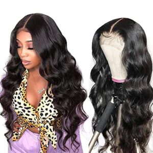 qangelabeauty 32 inch lace front wigs human hair body wave 4×4 hd lace front wigs for black women with baby hair 180% density glueless wigs human hair pre plucked with baby hair natural color