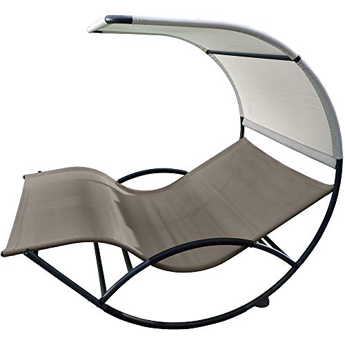 Vivere Aluminum Double Chaise Rocker, Cocoa