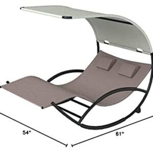 Vivere Aluminum Double Chaise Rocker, Cocoa