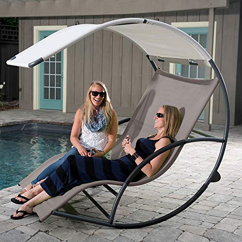 Vivere Aluminum Double Chaise Rocker, Cocoa