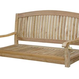 Anderson Teak Del-Amo Round Swing Bench, 48", Linen Sesame